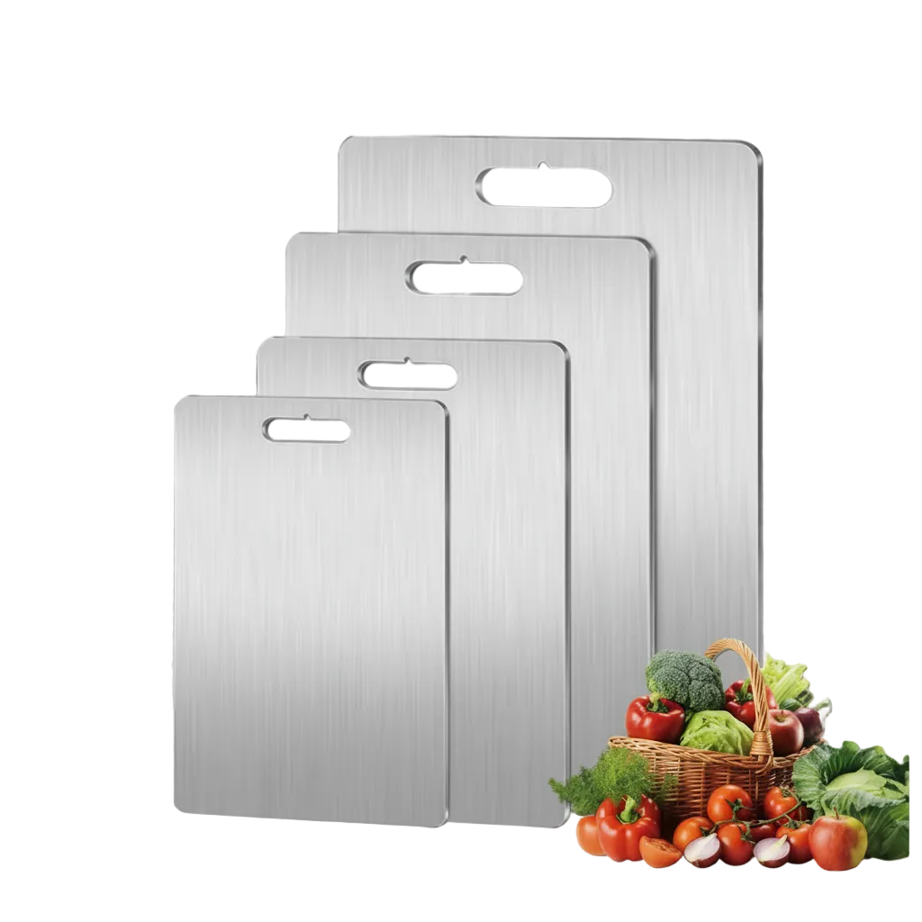 Planche à Découper en Acier Inoxydable - Planche de Cuisine Double Face