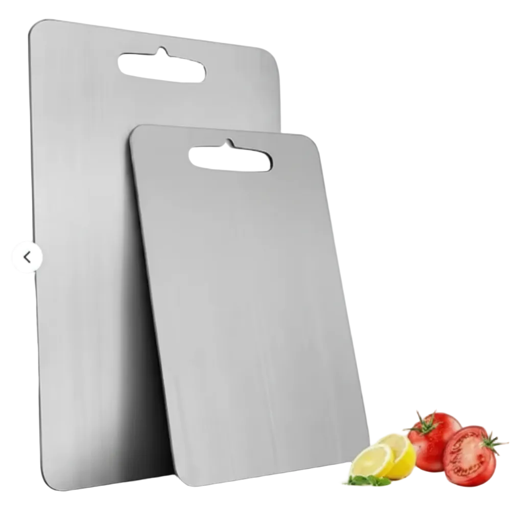 Planche à Découper en Acier Inoxydable - Planche de Cuisine Double Face