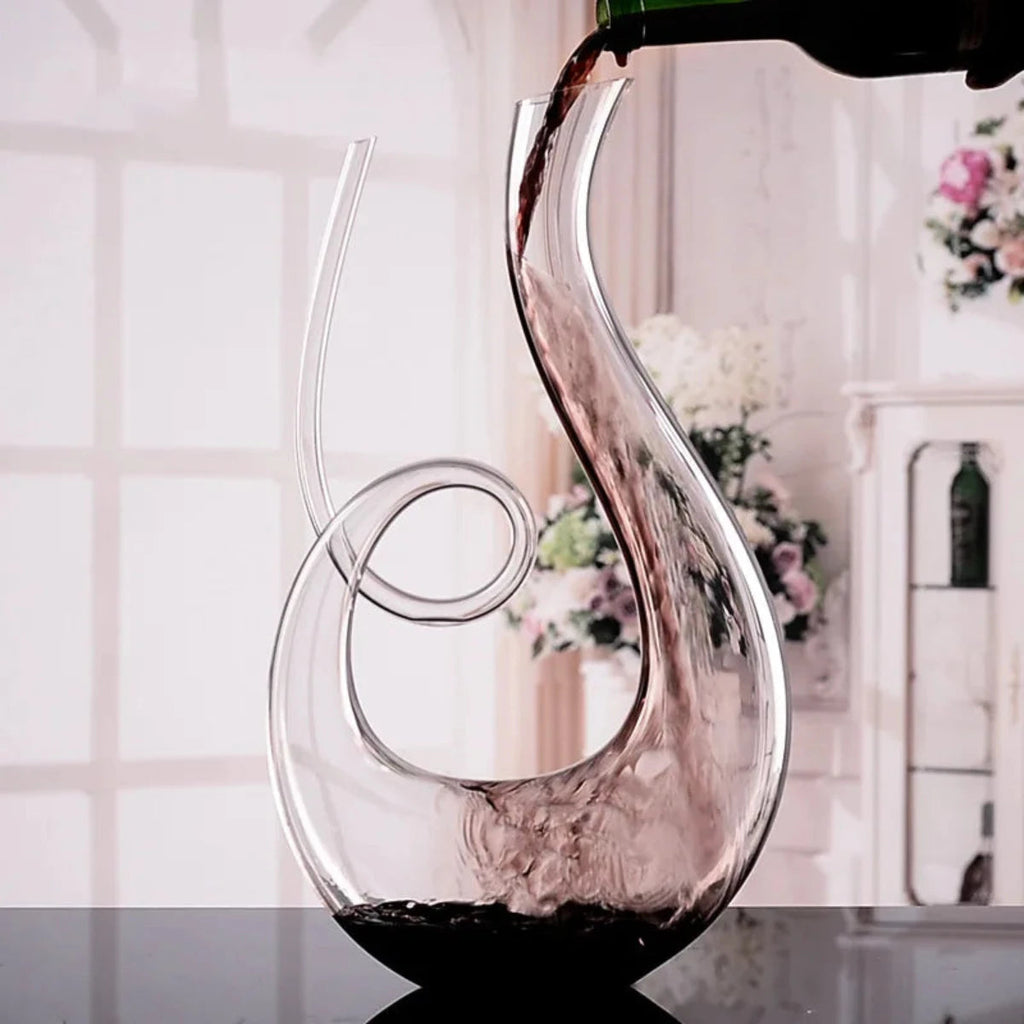 Carafe à Vin en Spirale - Carafe en Verre pour Service et Aération du Vin