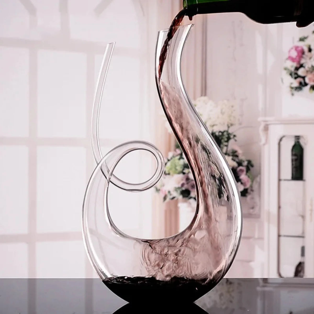 Carafe à Vin en Spirale - Carafe en Verre pour Service et Aération du Vin