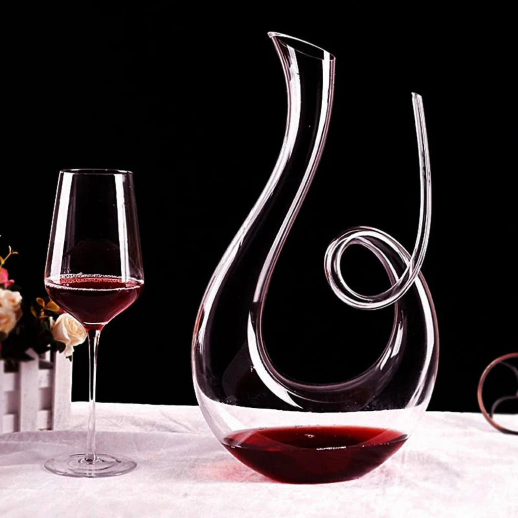 Carafe à Vin en Spirale - Carafe en Verre pour Service et Aération du Vin