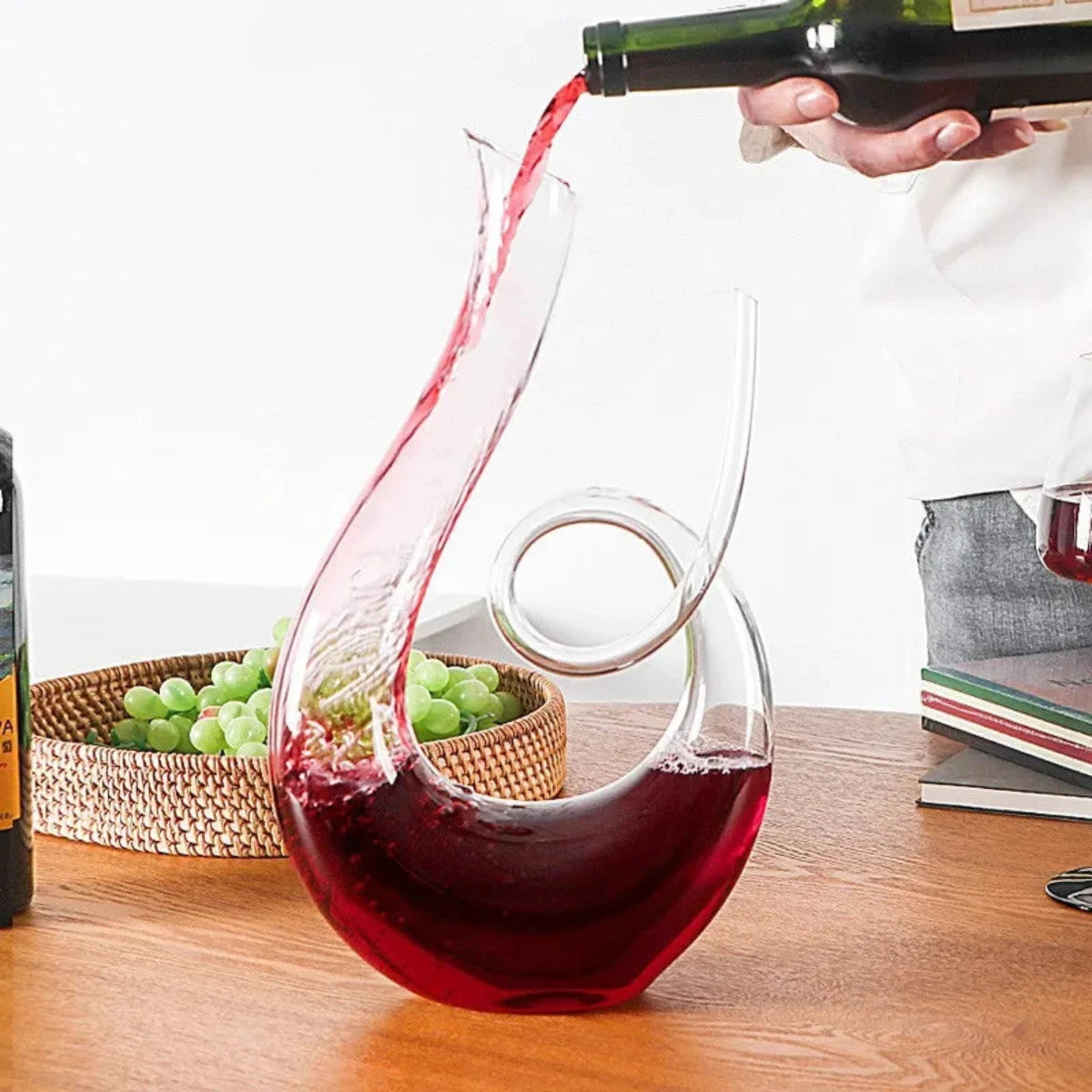 Carafe à Vin en Spirale - Carafe en Verre pour Service et Aération du Vin