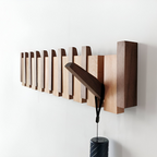 Porte-Manteau Pliable En Bois Pour Mur - Rangement Murale Avec 4, 6 Ou 8 Crochets