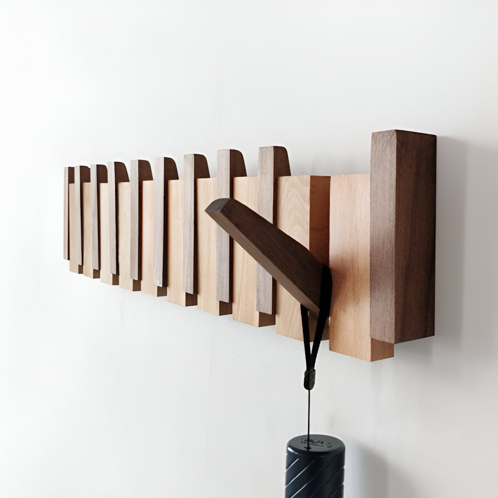 Porte-Manteau Pliable En Bois Pour Mur - Rangement Murale Avec 4, 6 Ou 8 Crochets