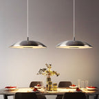 Lampe Pendante LED | Lampe de Plafond en Fer avec LED Intégrée & Finition Nickel | Pour Salle à Manger & Espaces de Vie