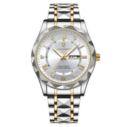 Montre Automatique Homme - Boîtier Argenté de 40 mm avec Bracelet en Cuir