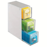 Organisateur de Thé et de Cuisine avec Tiroirs - Boîte de Rangement Compacte à 3 Compartiments
