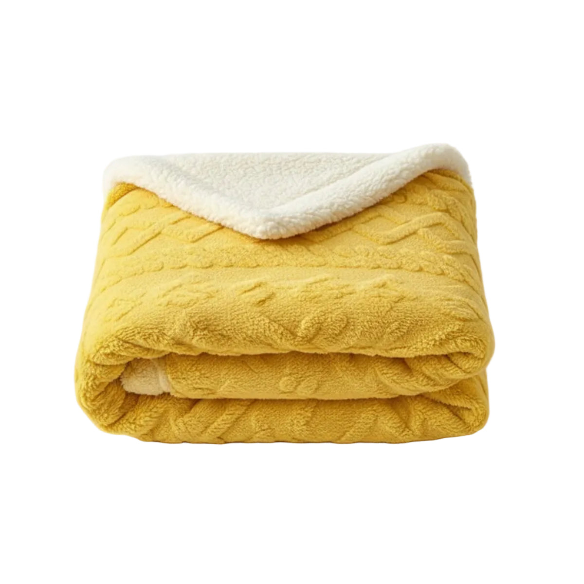 Couverture en Fleece Mélange de Laine de Mouton - Plaid Double Couche pour Canapé et Lit