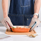 Gant de Four en Silicone en Forme de Poisson - Gant de Cuisine Multifonction avec Doublure en Coton
