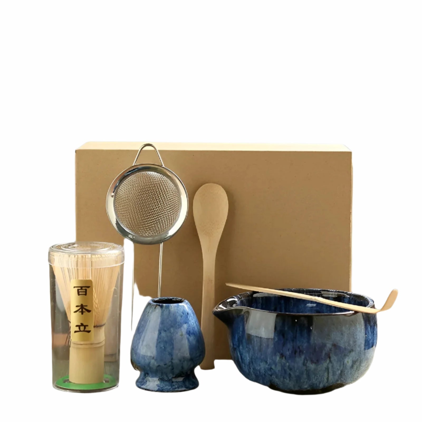 Set de Cérémonie Matcha 6 Pièces - Bol en Céramique et Accessoires en Bambou