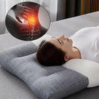 Oreiller de Sommeil Profilé Blanc - Oreiller en Polyester, Fibre de Soja & Tissu Tricoté