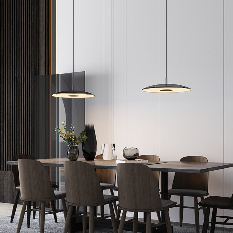 Lampe Pendante LED | Lampe de Plafond en Fer avec LED Intégrée & Finition Nickel | Pour Salle à Manger & Espaces de Vie