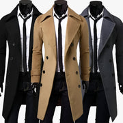 Trench Long Homme - Double Fermeture Éclair avec Design Uni pour Temps Froid