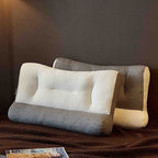 Oreiller de Sommeil Profilé Blanc - Oreiller en Polyester, Fibre de Soja & Tissu Tricoté