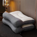 Oreiller de Sommeil Profilé Blanc - Oreiller en Polyester, Fibre de Soja & Tissu Tricoté