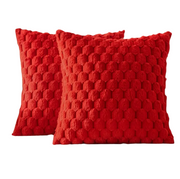 Housse de Coussin en Velours - Housse 45 × 45 cm avec Fermeture Éclair