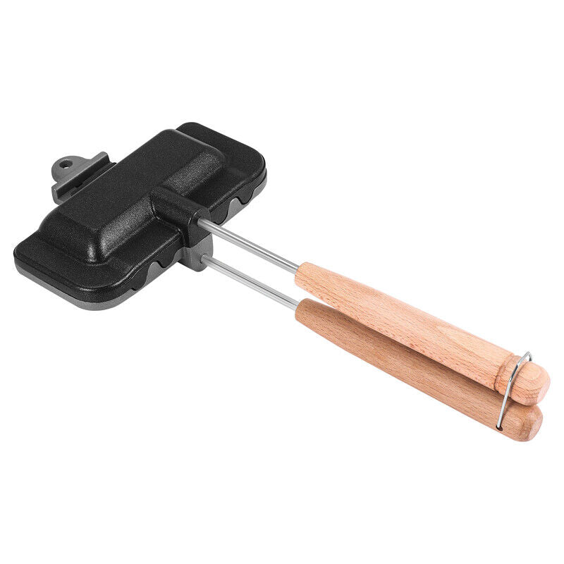 Grille-Sandwich Double Face - Appareil de Camping Antiadhésif en Aluminium Moulé