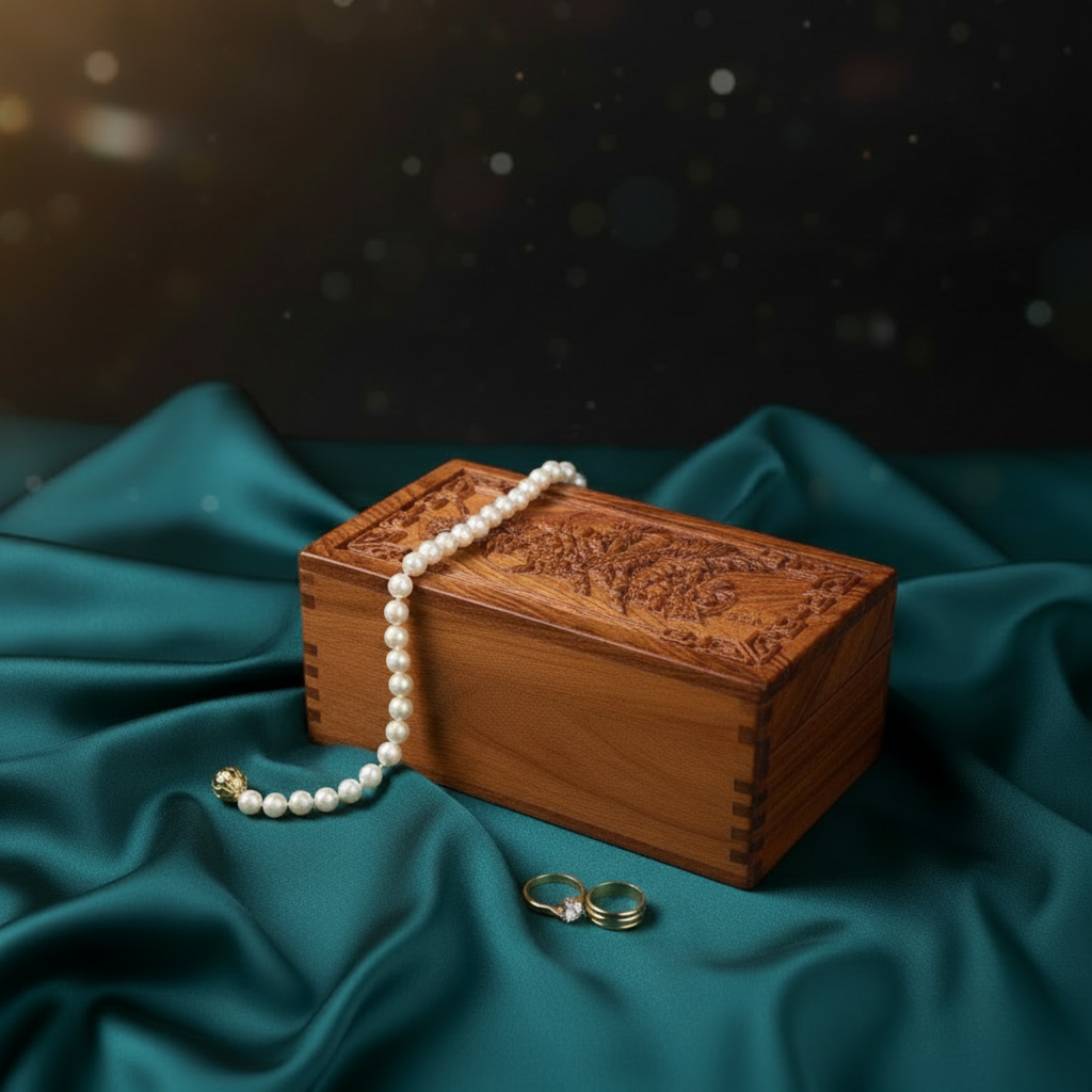 Boîte à Bijoux en Bois - Coffret de Rangement Décoratif avec Fermeture Discrète