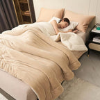 Couverture Réversible en Microfibre - Plaid Tricoté Doux pour Canapé et Lit