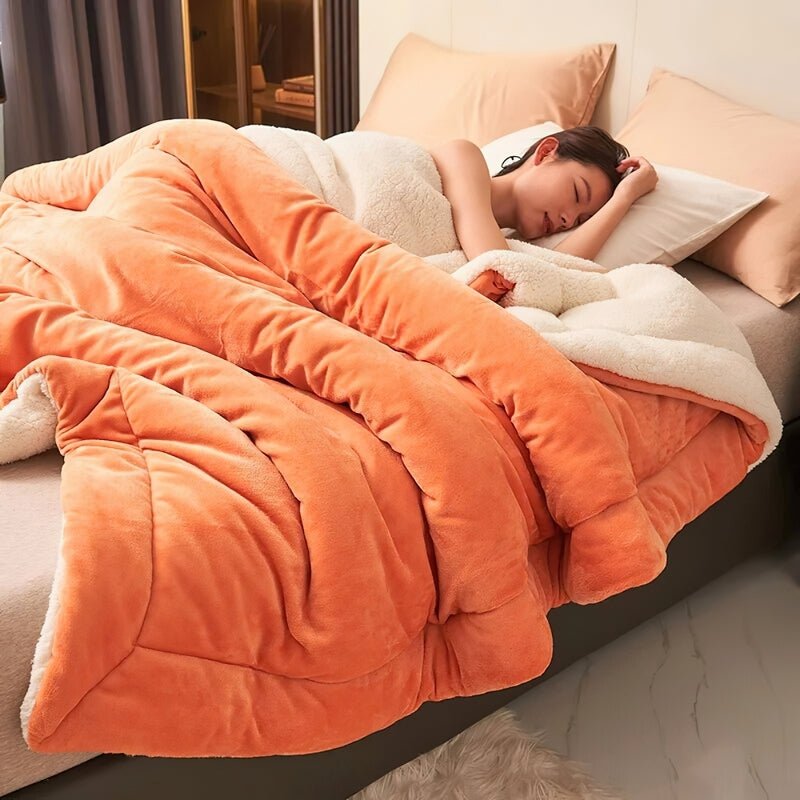 Couverture Réversible en Microfibre - Plaid Tricoté Doux pour Canapé et Lit