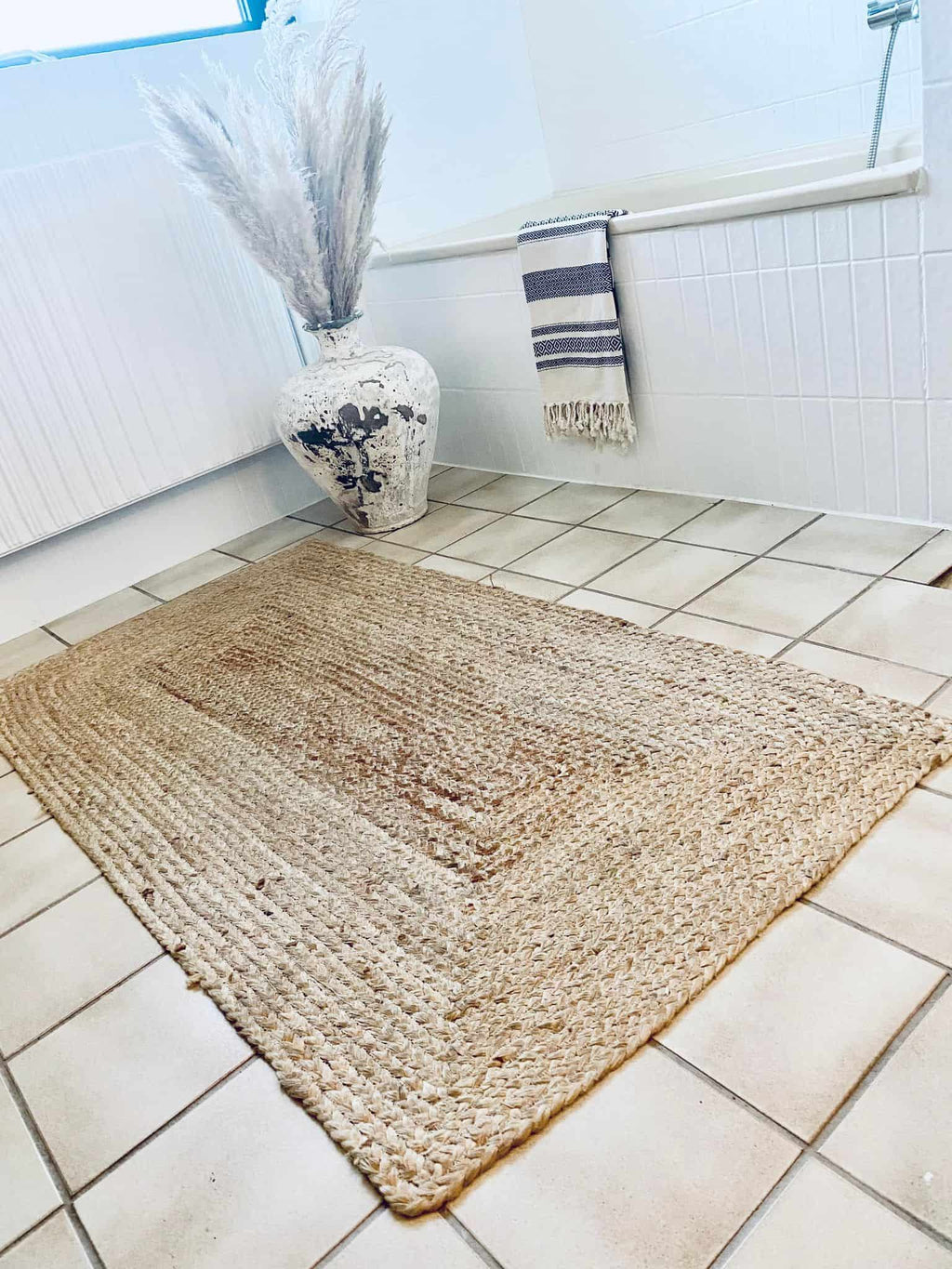 Tapis Rectangulaire en Jute – Tapis Tressé Pour Intérieur