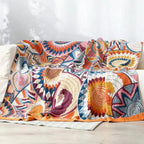 Plaid en Coton - Couverture Colorée d'Inspiration Scandinave pour Canapé & Lit