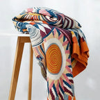 Plaid en Coton - Couverture Colorée d'Inspiration Scandinave pour Canapé & Lit