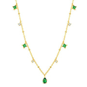 Collier en Acier Inoxydable Doré pour Femme - Cristaux de Zirconium et Chaîne d'Extension Réglable