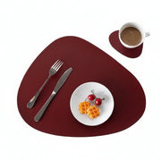 Set de Sets de Table en Cuir PU - Sous-Plateaux Résistants à l'Eau avec Dessous de Verre