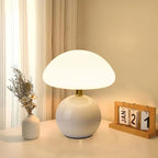 Lampe de Table Champignon - Lampe LED en Céramique et PVC avec Couleurs de Lumière Ajustables